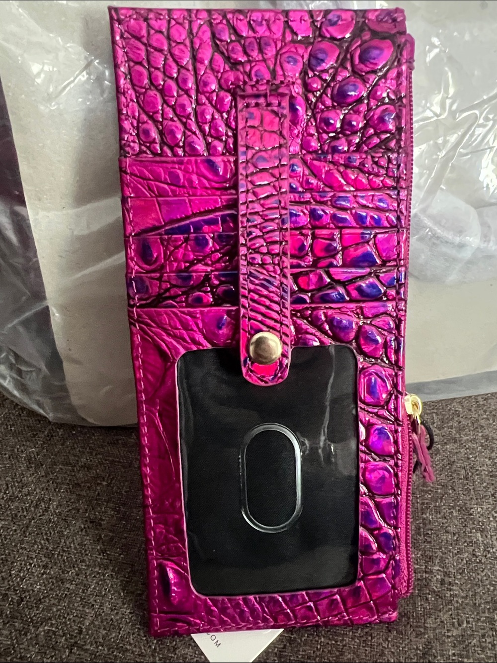 BRAHMIN Voltage Violet Small Finley Satchel with matching Credit Card Wallet NWT - Picture 5 of 17